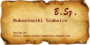 Bukovinszki Szabolcs névjegykártya