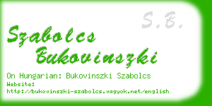 szabolcs bukovinszki business card